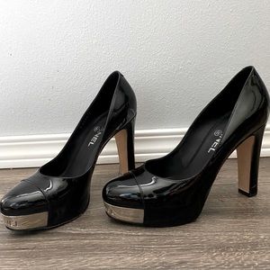 Chanel Patent Leather Cap Toe Pumps 38